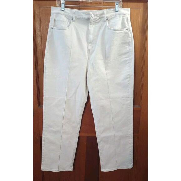 LOFT The Straight Jeans Sz 31 New Off White High Rise Baggy 34x27. 5 - Picture 1 of 9